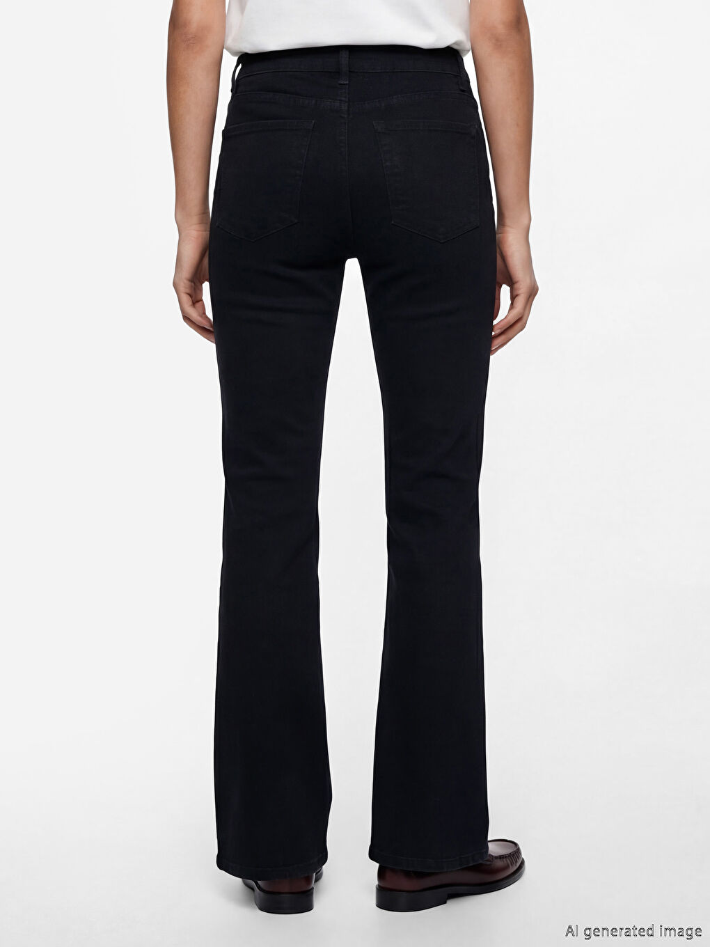 Siyah Flare Kadın Jean Pantolon-1