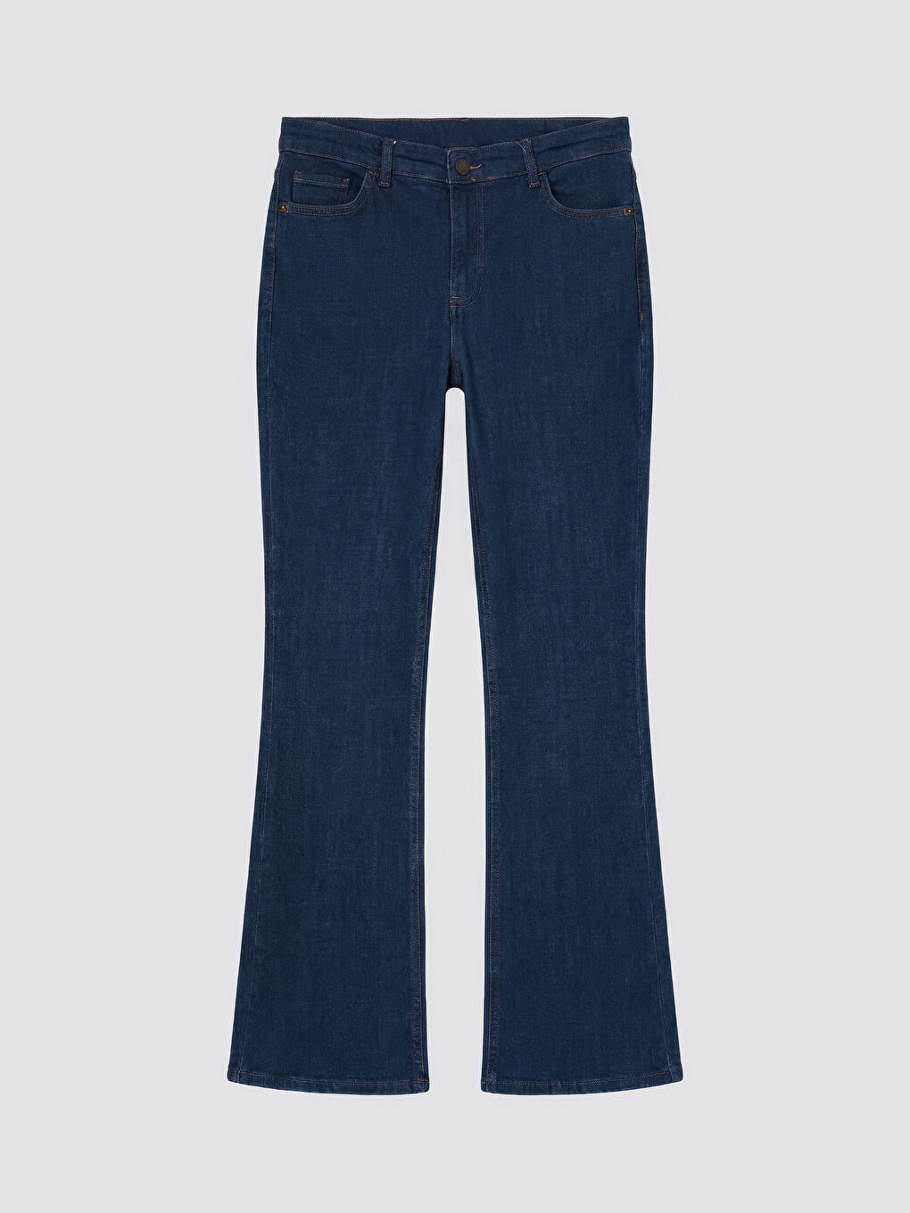 İndigo Yüksek Bel Flare Kadın Jean Pantolon