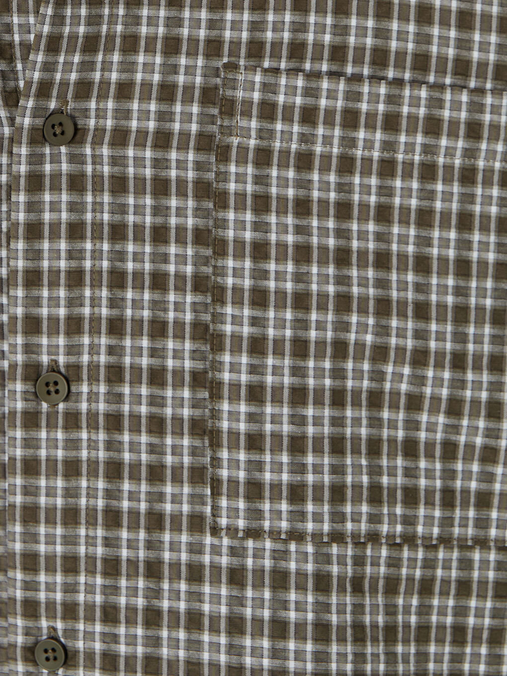 Haki Regular Fit Ekose Erkek Gömlek-2