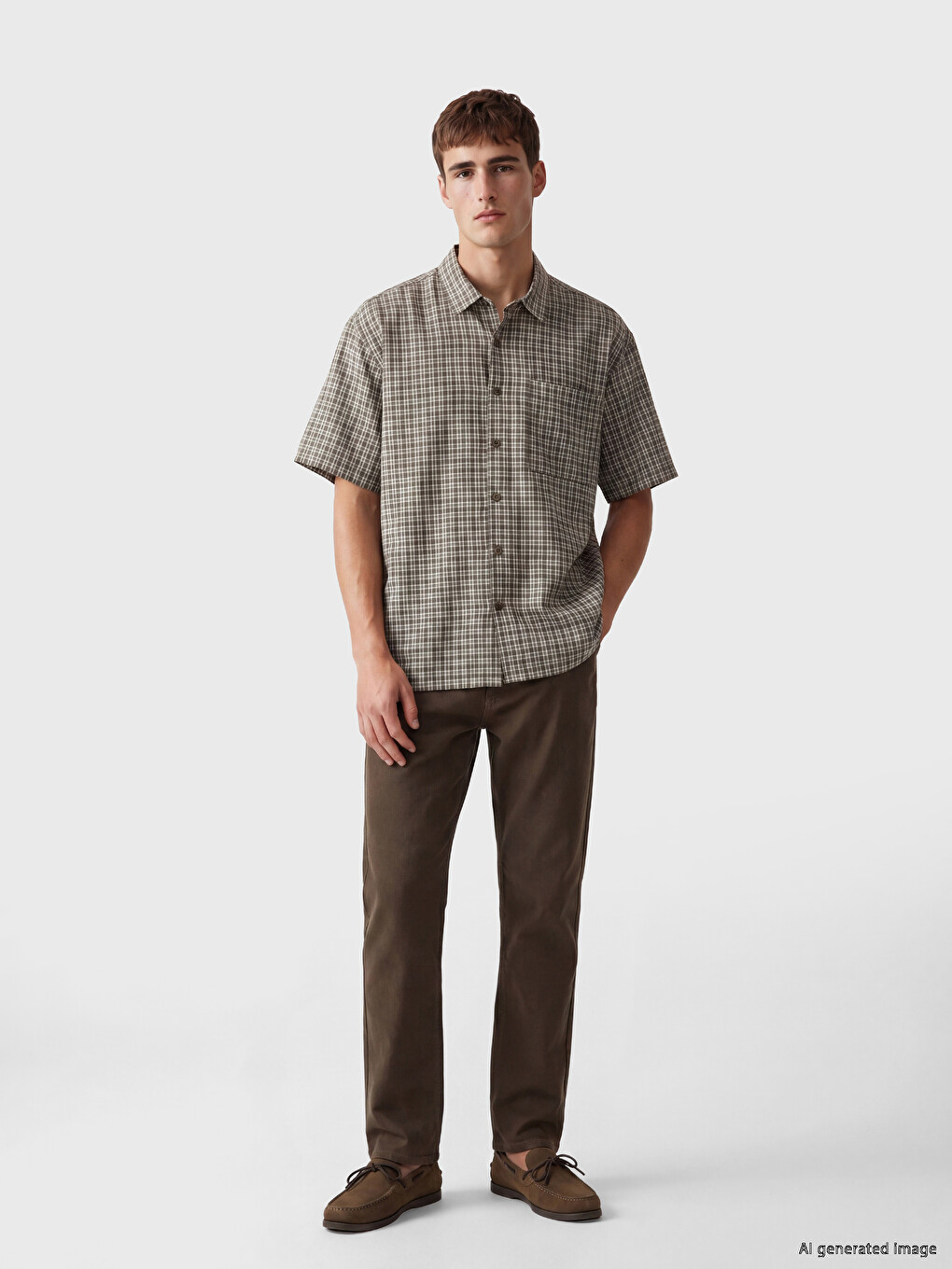 Regular Fit Plaid Men's Shirt-1