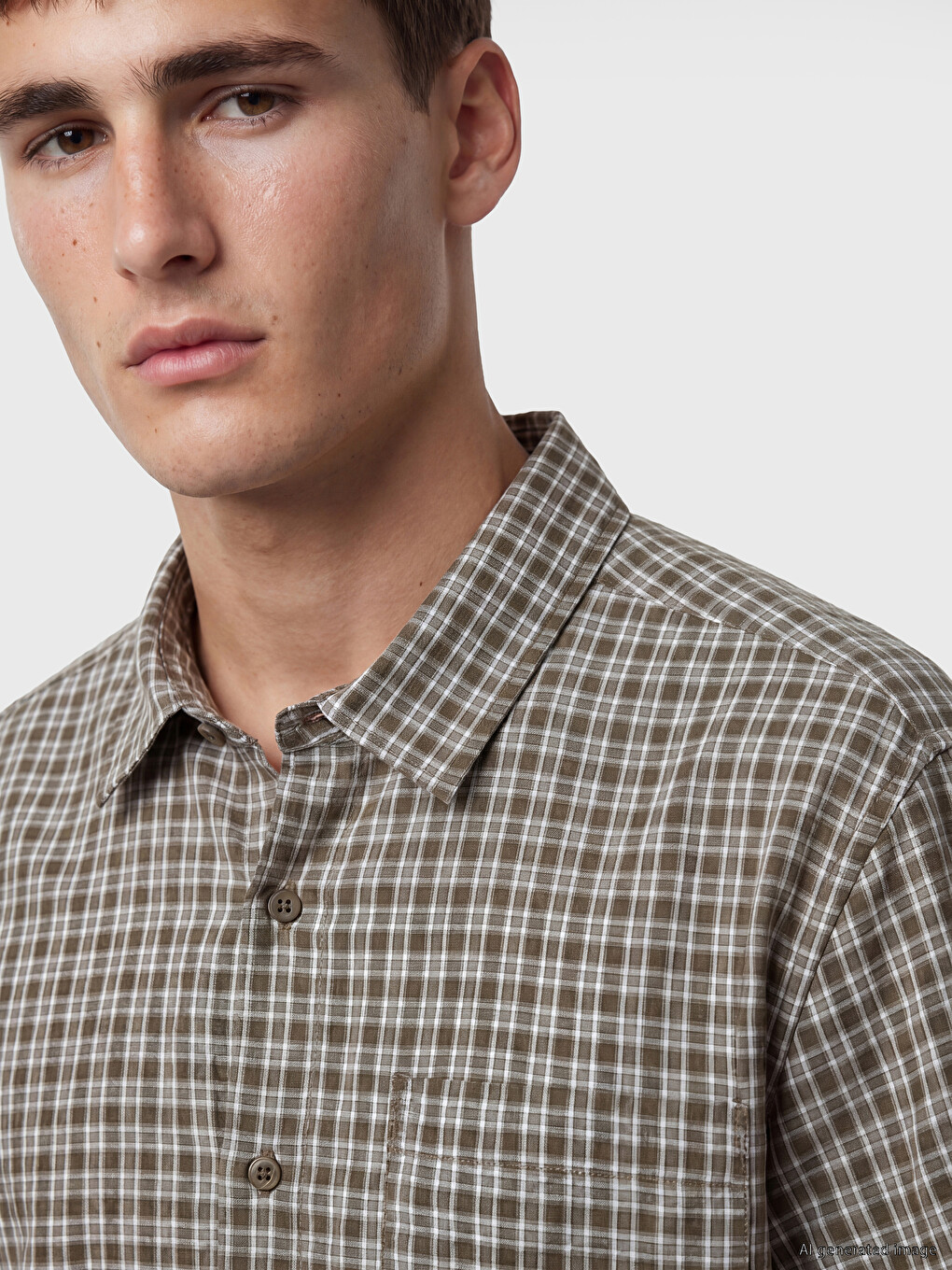 Regular Fit Plaid Men's Shirt-2