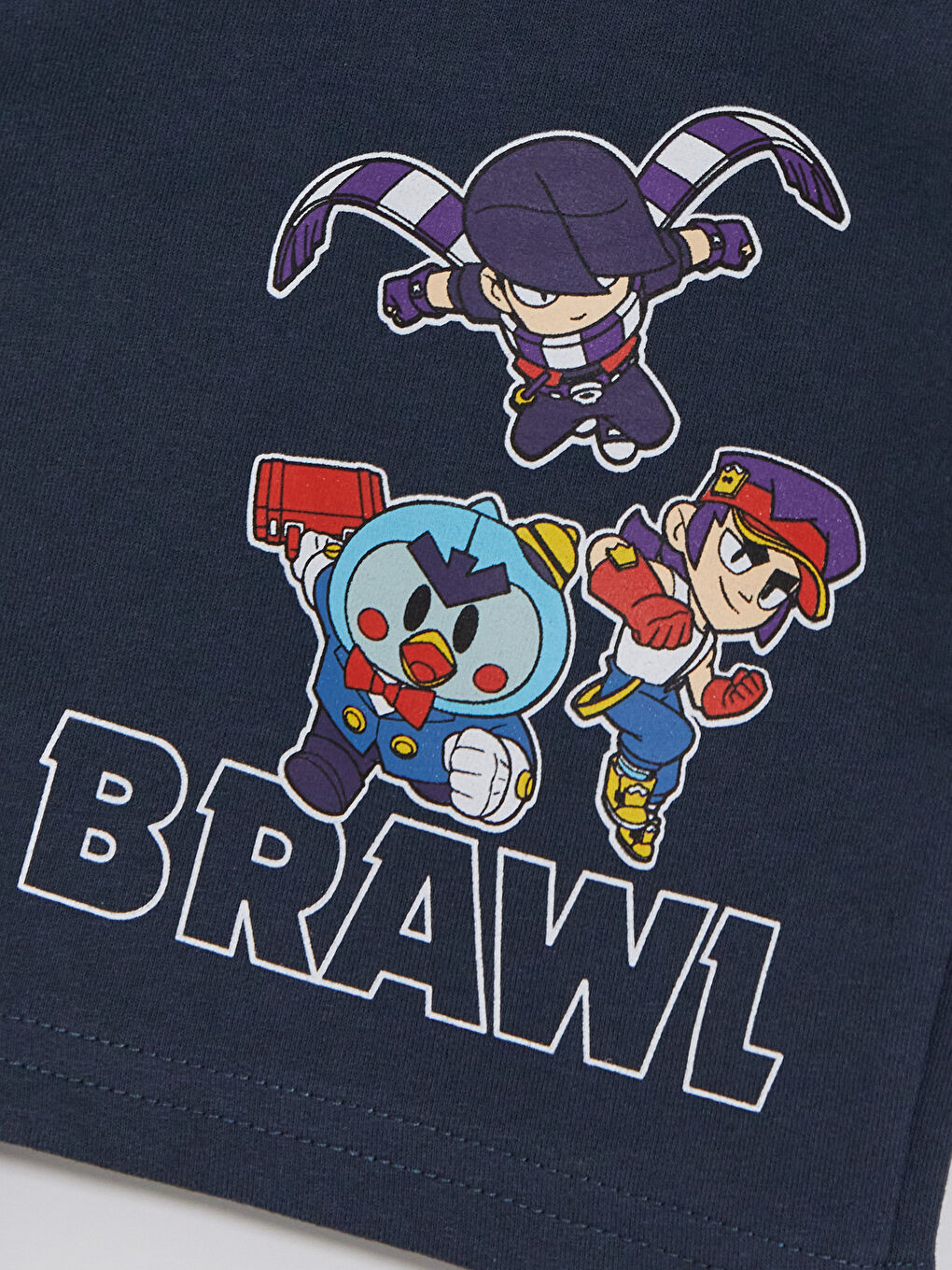 Lacivert Brawl Stars Baskılı Erkek Çocuk Şort-3