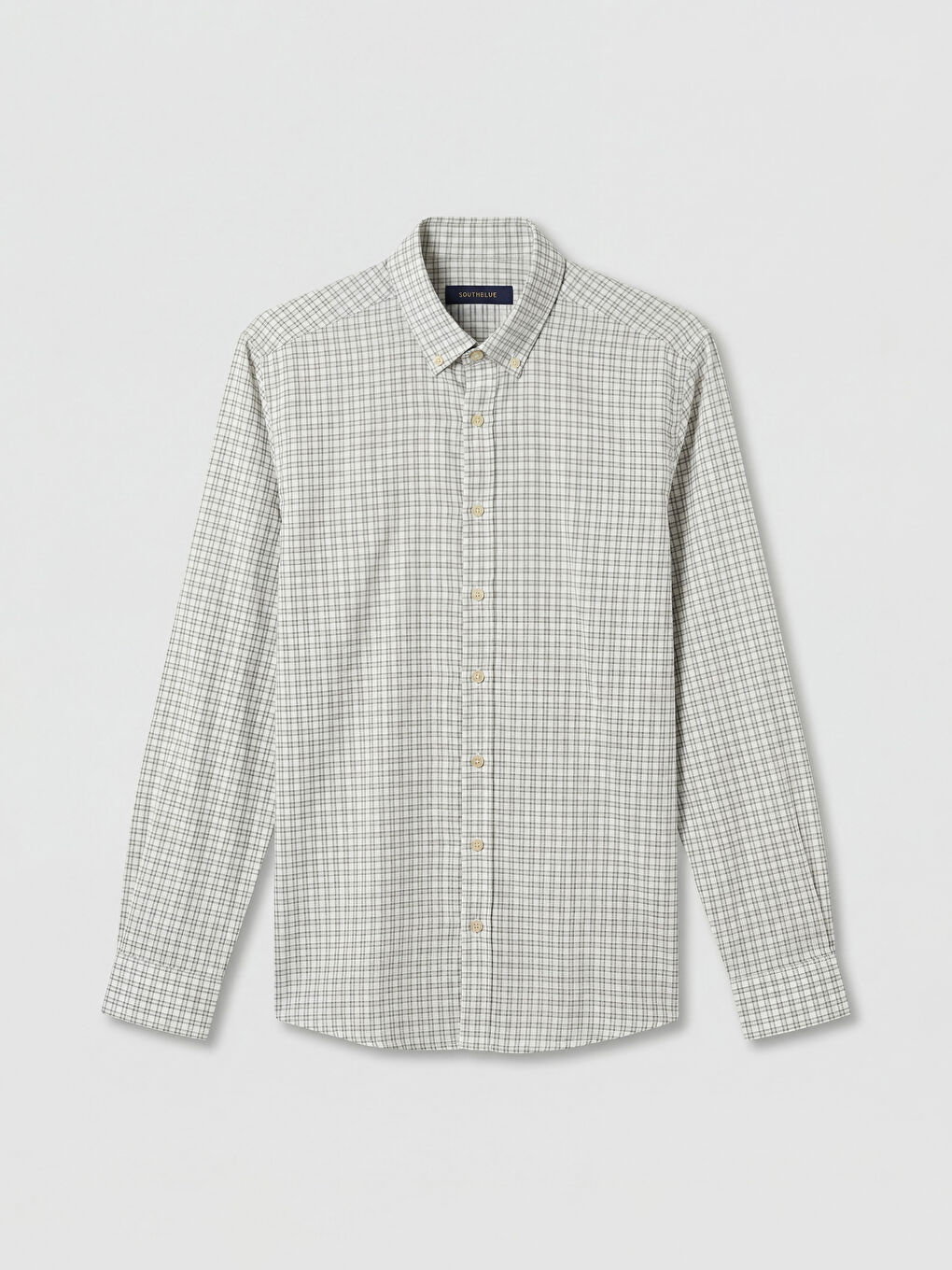 Ekru Regular Fit Ekose Armürlü Erkek Gömlek-4