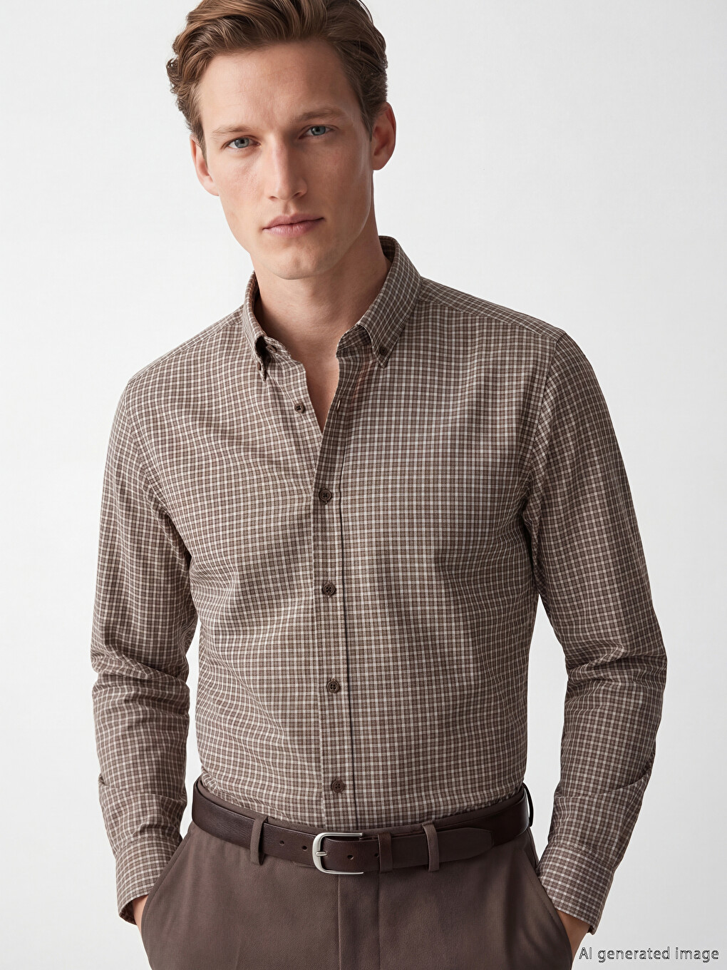 Regular Fit Plaid Textured Men's Shirt