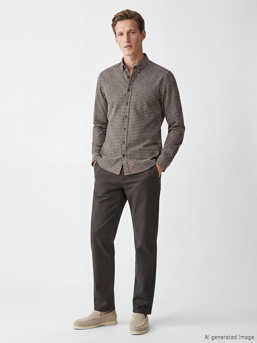 Regular Fit Plaid Textured Men's Shirt-1