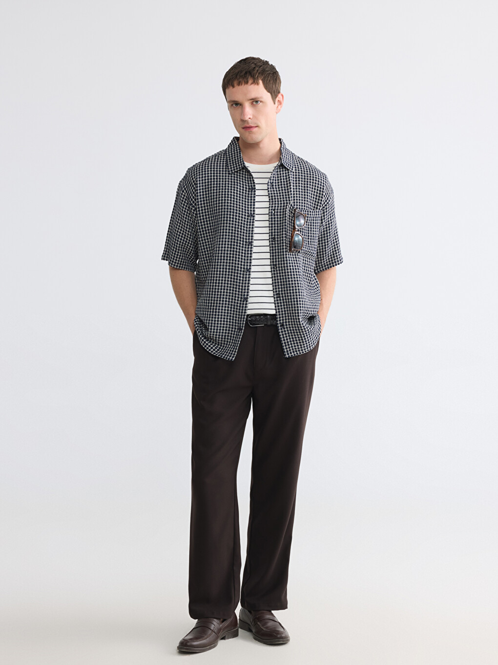 Regular Fit Plaid Men's Shirt-1