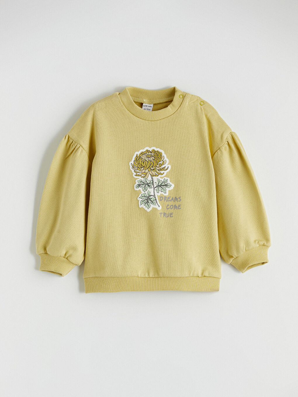 Yeşil Çiçek Baskılı Kız Bebek Sweatshirt ve Tayt-1