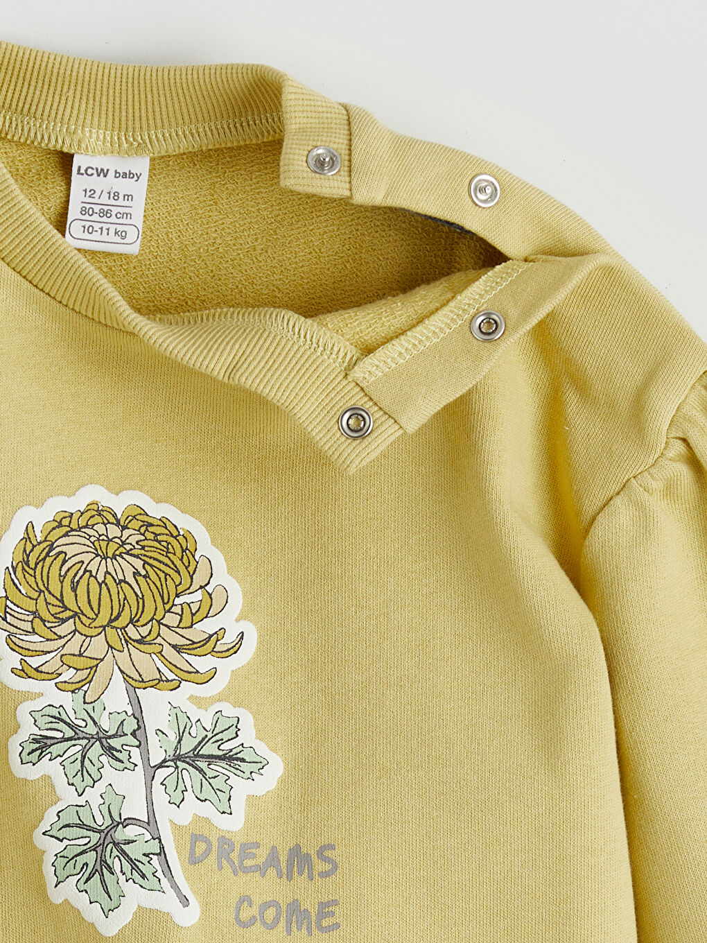 Yeşil Çiçek Baskılı Kız Bebek Sweatshirt ve Tayt-3