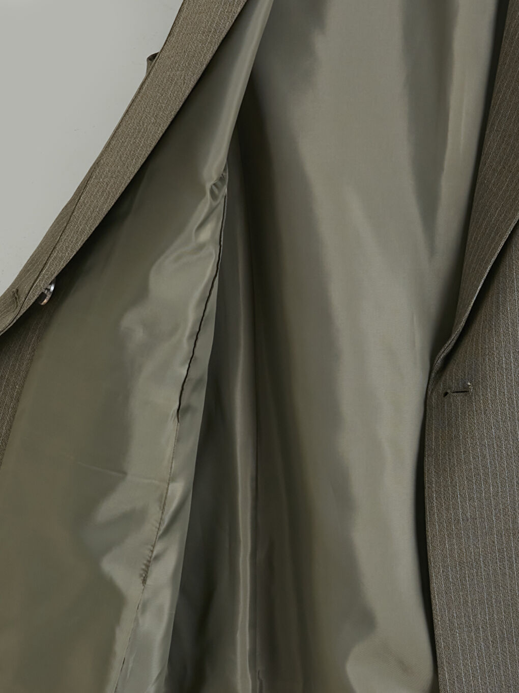 Haki Kruvaze Yaka Çizgili Kadın Klasik Yelek-5