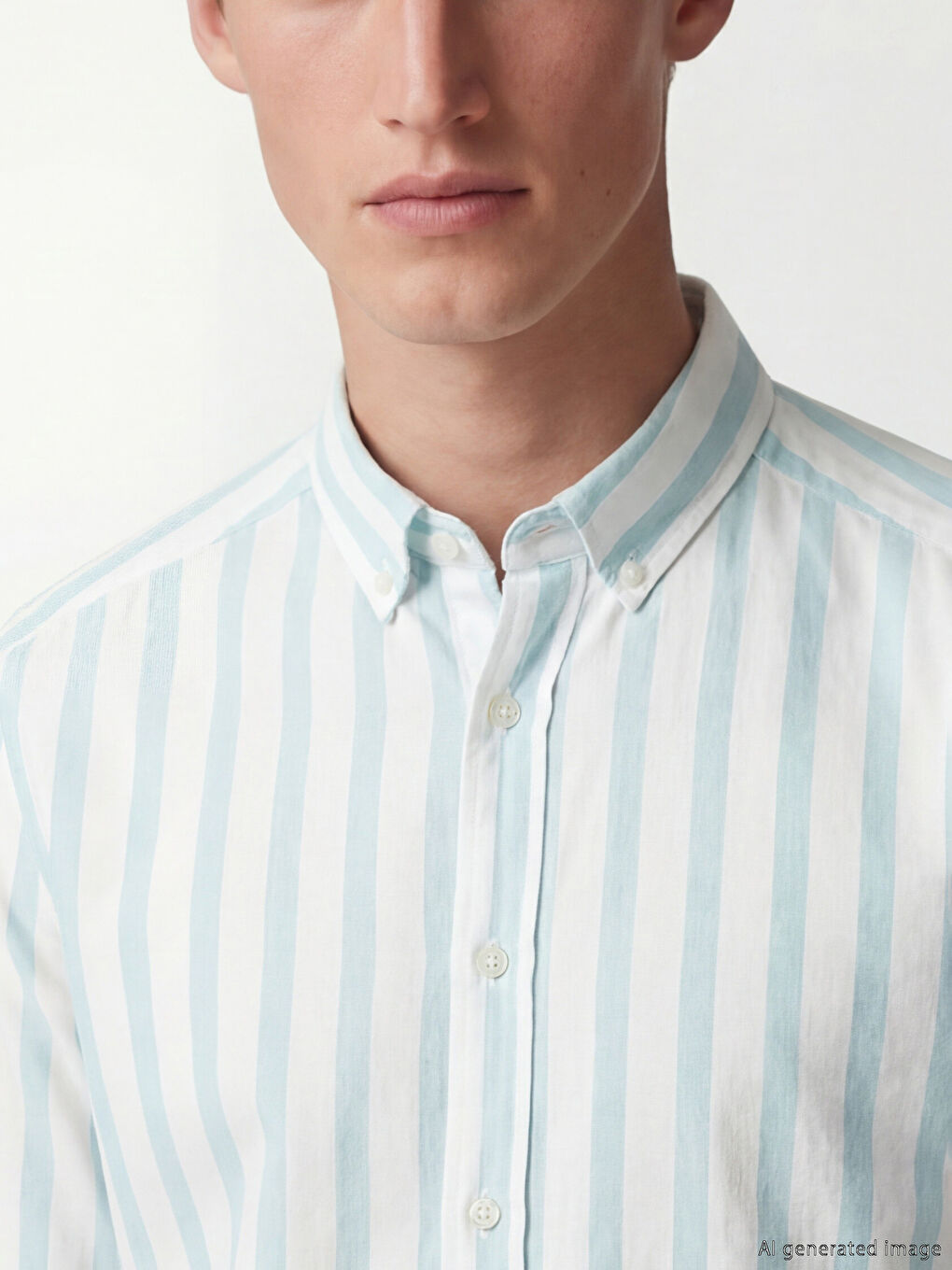 Mavi Regular Fit Çizgili Poplin Erkek Gömlek-2
