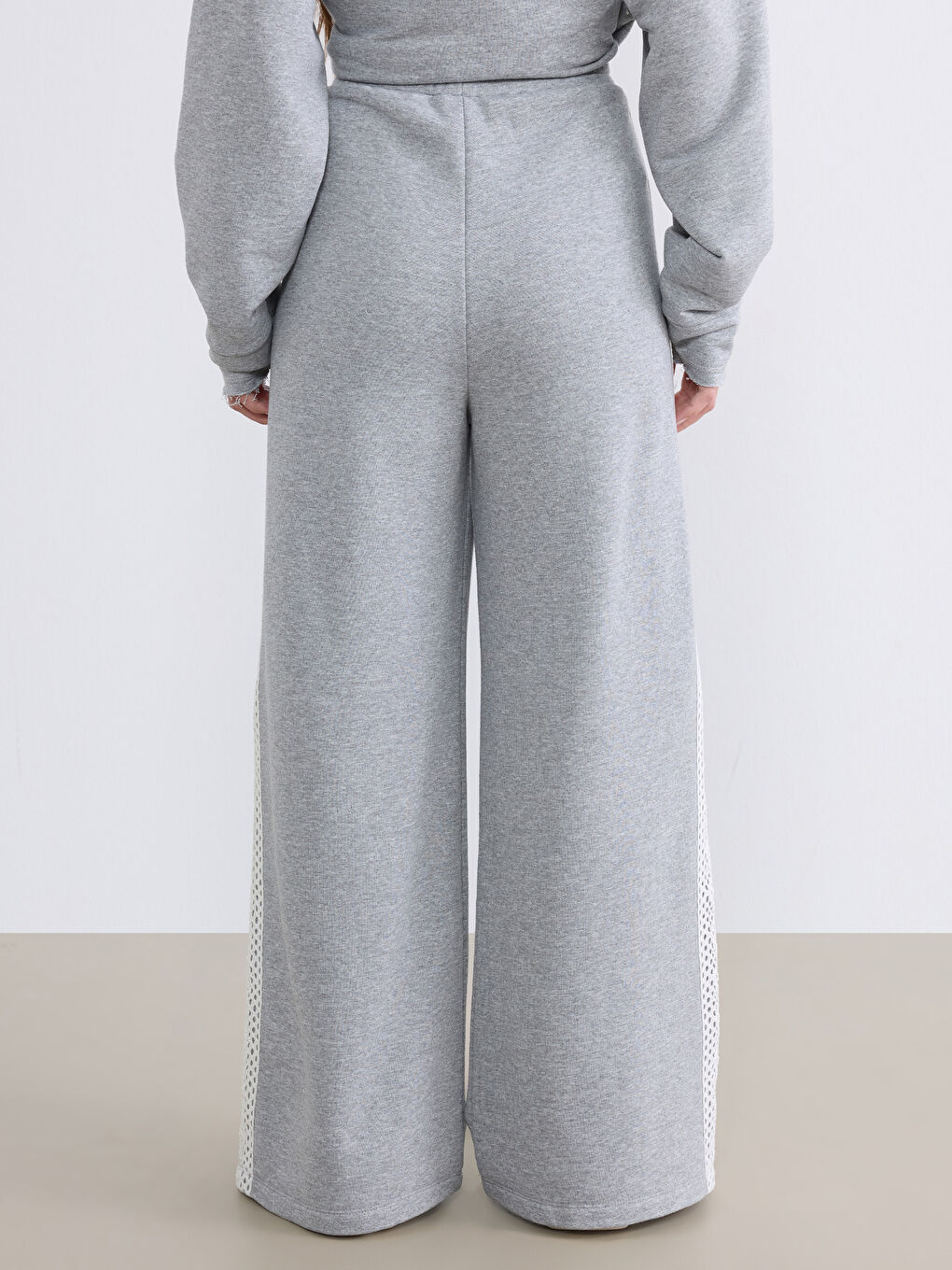 Gri Petite Beli Lastikli Kadın Eşofman Altı-4