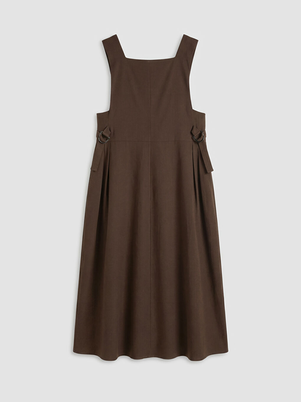 Kahverengi Kare Yaka Jile Elbise-5