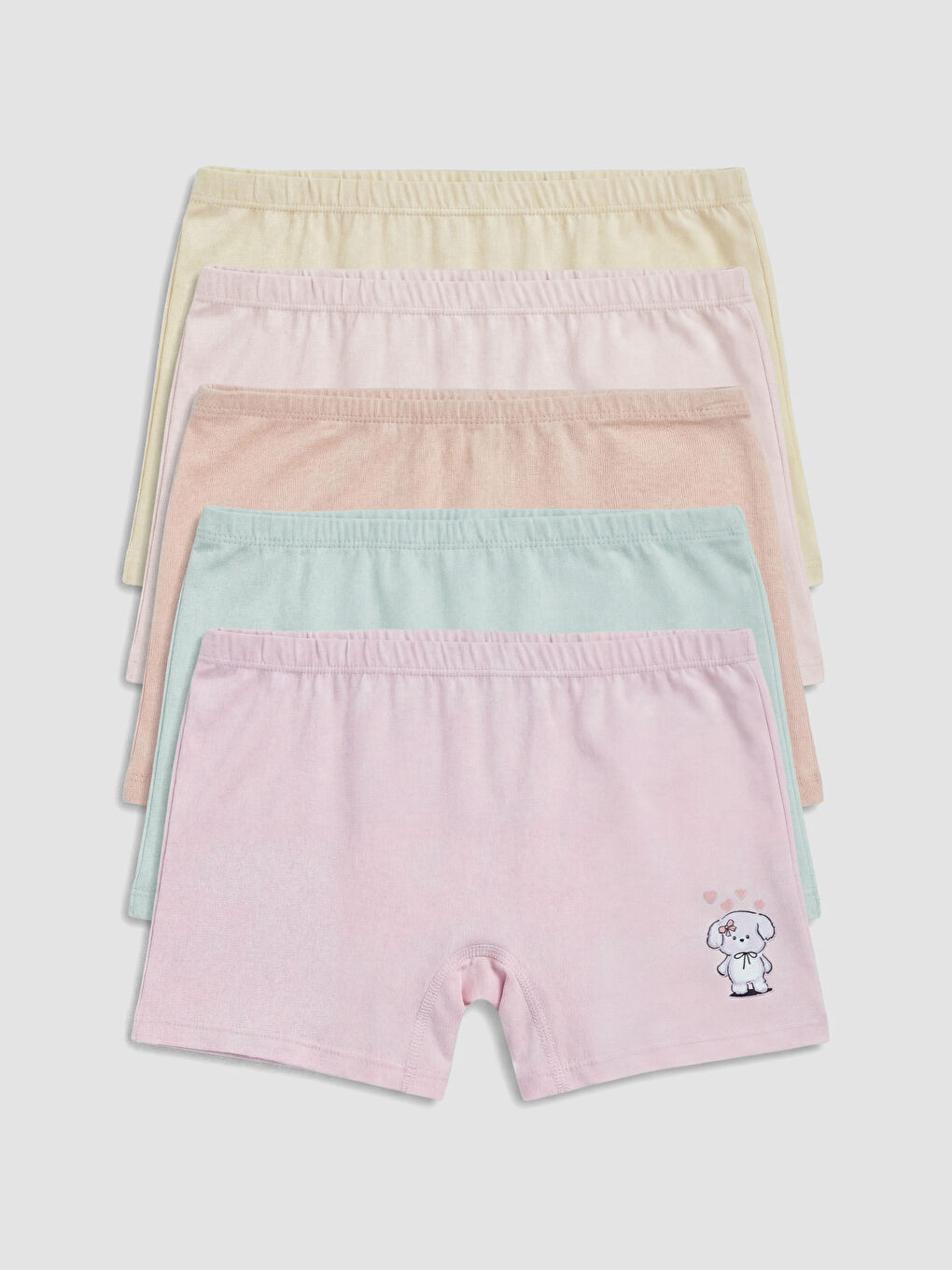 Pembe Kız Çocuk Baskılı Boxer 5'li-1