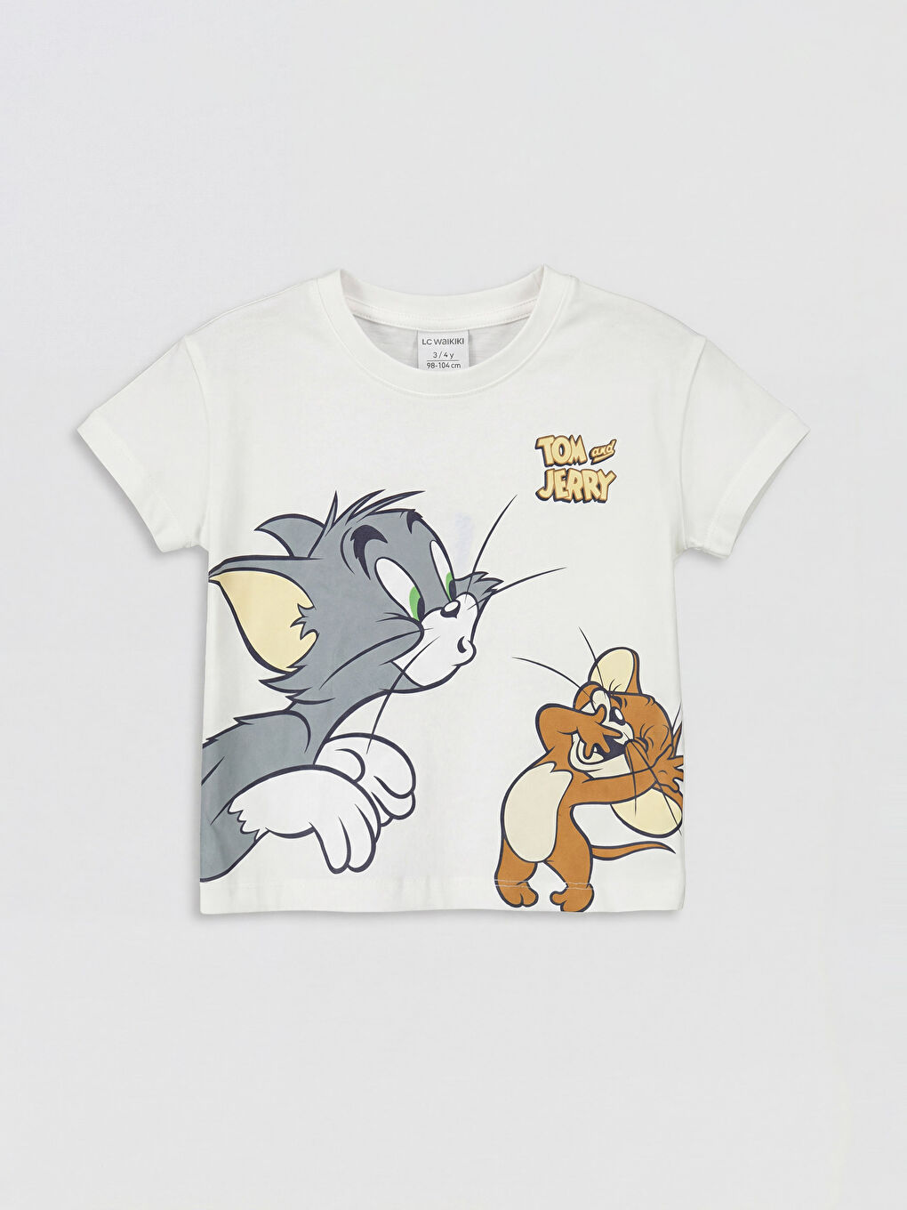 Ekru Tom & Jerry Baskılı Erkek Bebek Şort Takım-1