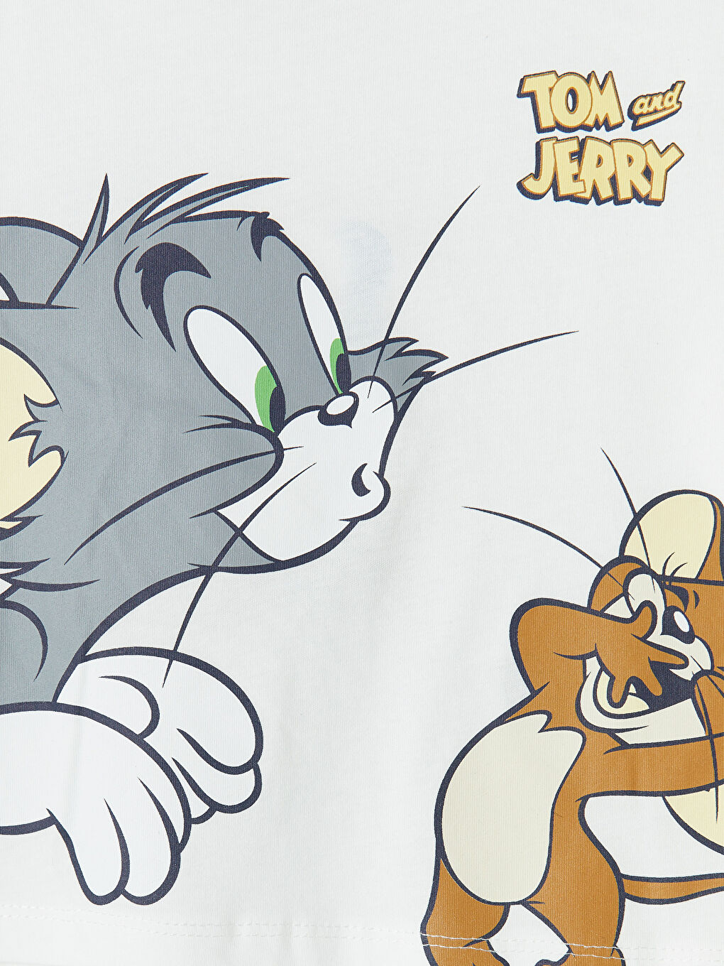 Ekru Tom & Jerry Baskılı Erkek Bebek Şort Takım-5