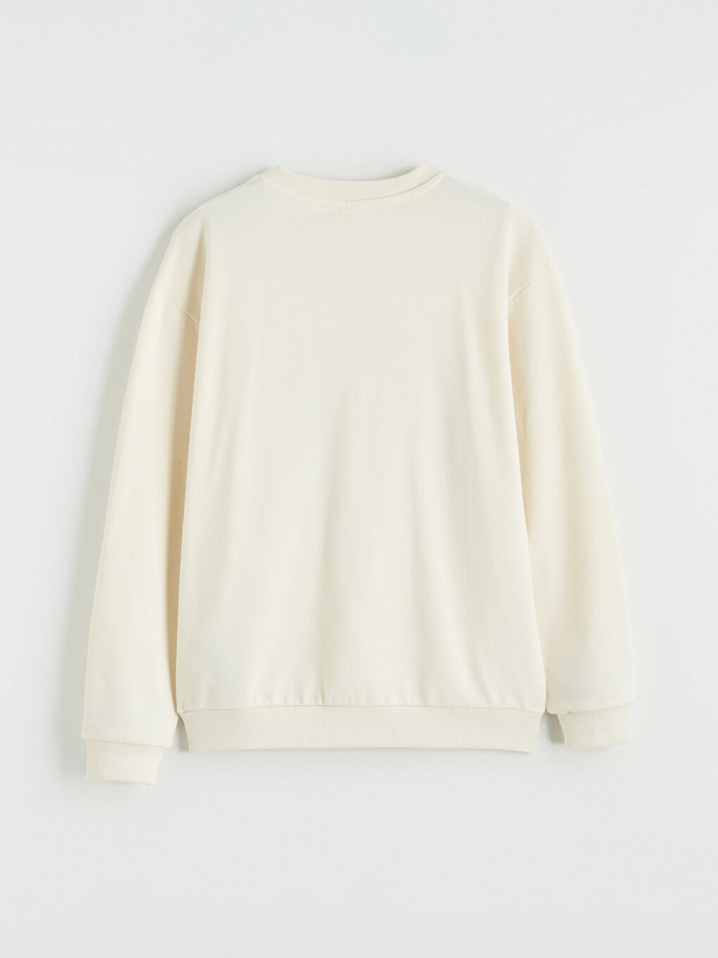 Bej Bisiklet Yaka Baskılı Erkek Çocuk Sweatshirt-2