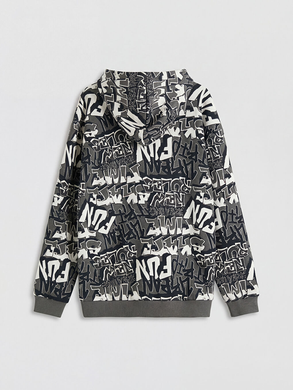 Antrasit Kapüşonlu New York Baskılı Erkek Çocuk Sweatshirt-1