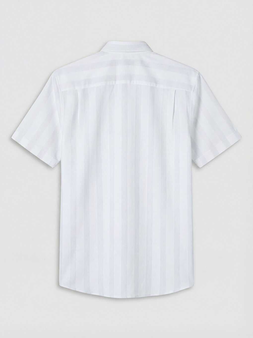 Gri Regular Fit Çizgili Armürlü Erkek Gömlek-1