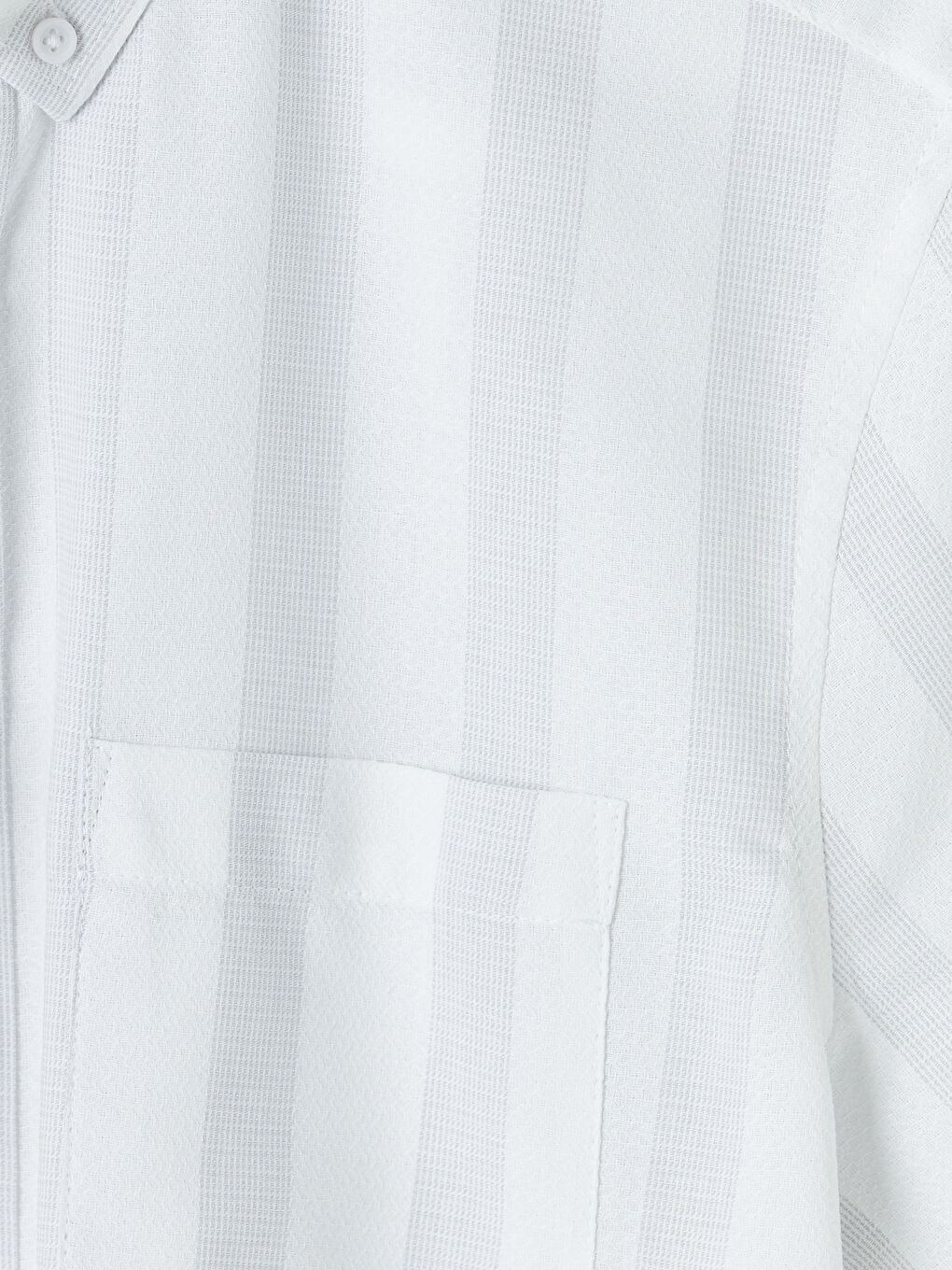 Gri Regular Fit Çizgili Armürlü Erkek Gömlek-2