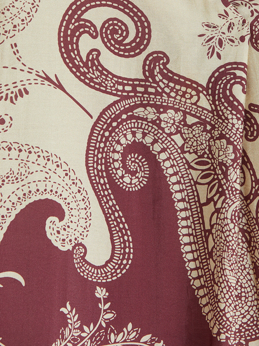 Pembe V Yaka Etnik Desenli Elbise-2