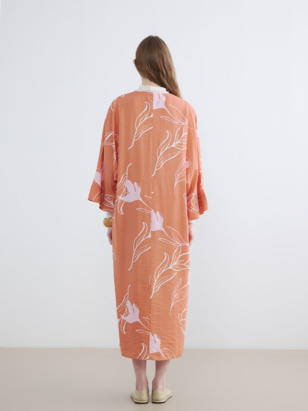 V Neck Ethnic Patterned Dress-3
