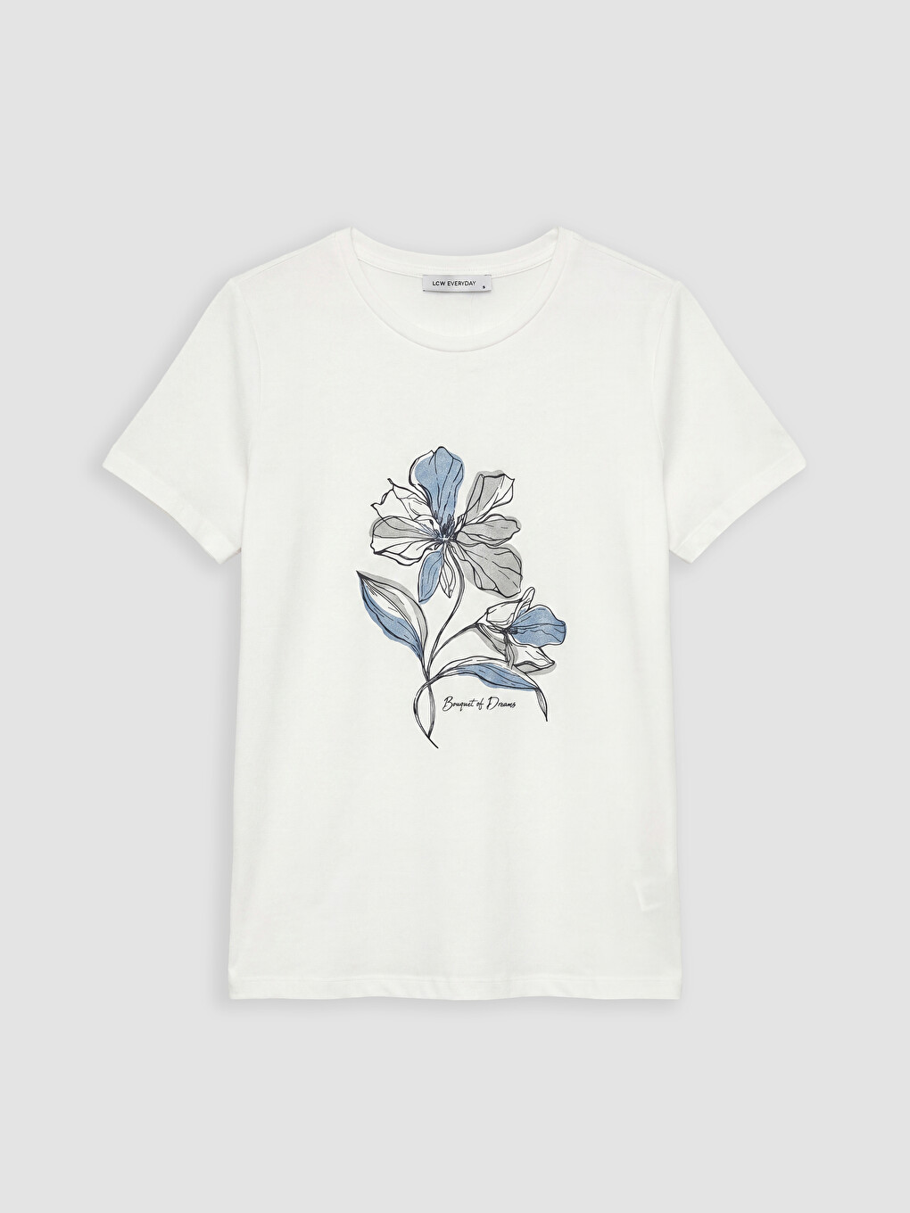 Crew Neck Floral Printed Women's T-Shirt