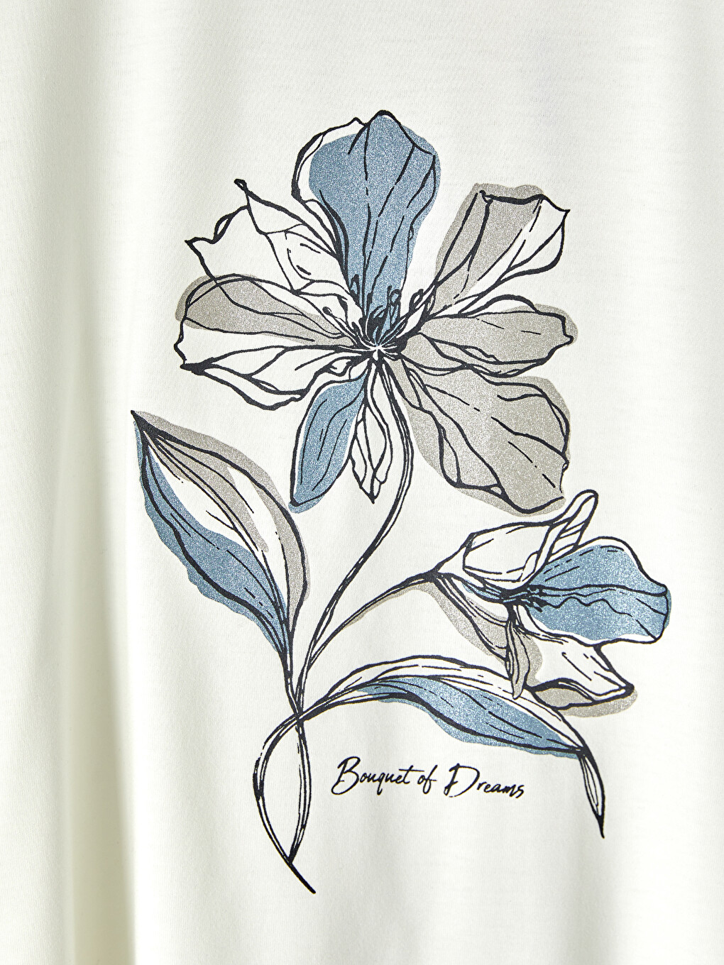 Crew Neck Floral Printed Women's T-Shirt-2