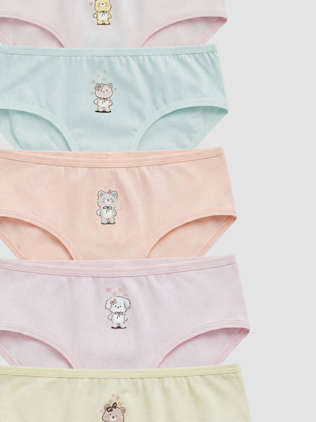 Pembe Baskılı Kız Çocuk Külot 5'li-2