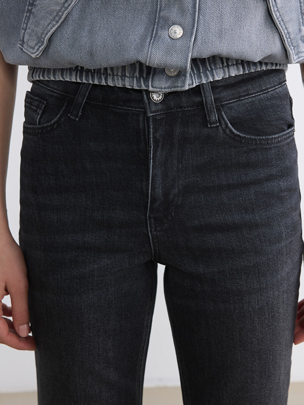 Женщины Антрацитовый Джинсы-2