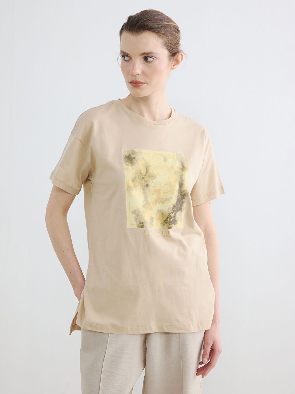 Crew Neck Printed Women's T-Shirt