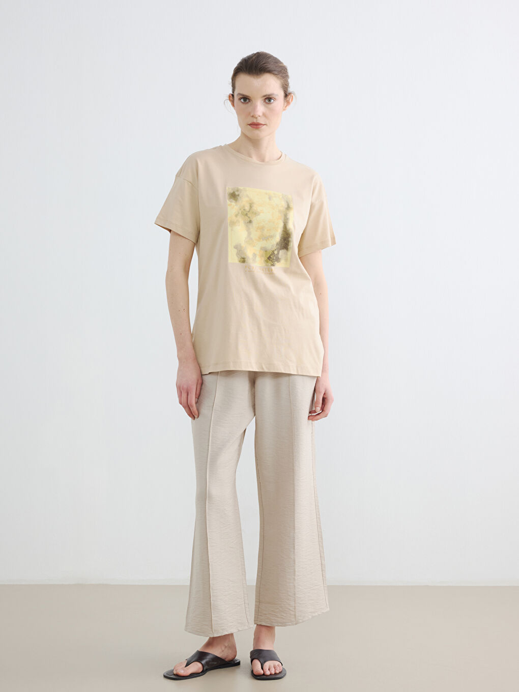 Crew Neck Printed Women's T-Shirt-1