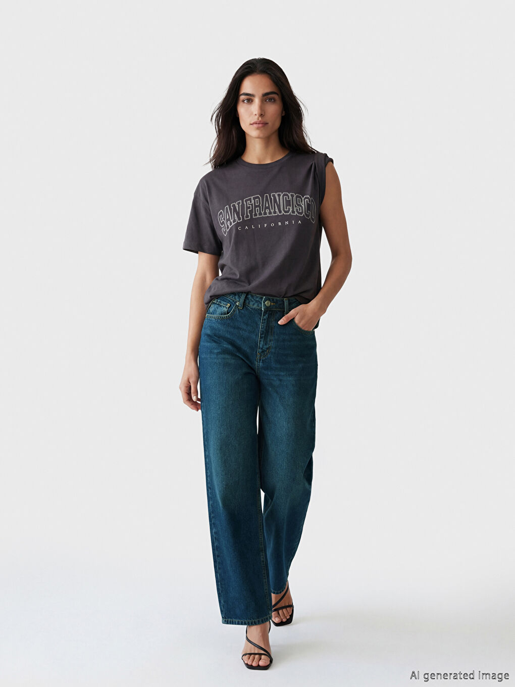 İndigo Baggy Fit Kadın Jean Pantolon