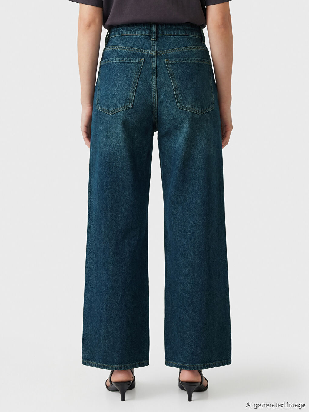 İndigo Baggy Fit Kadın Jean Pantolon-1