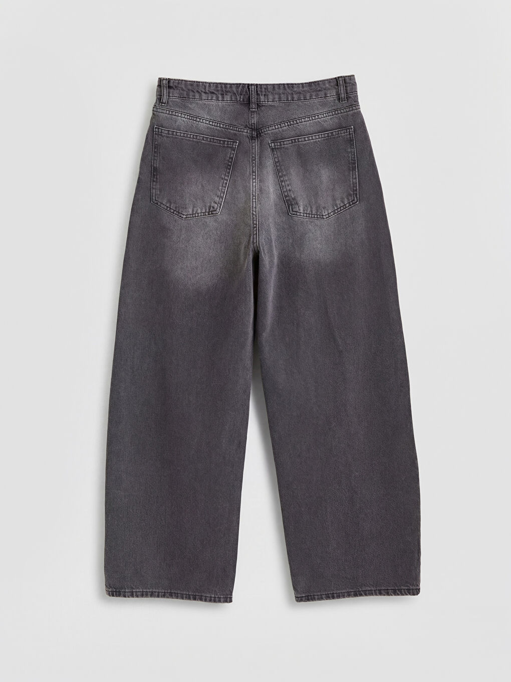 Gri Baggy Fit Kadın Jean Pantolon-1