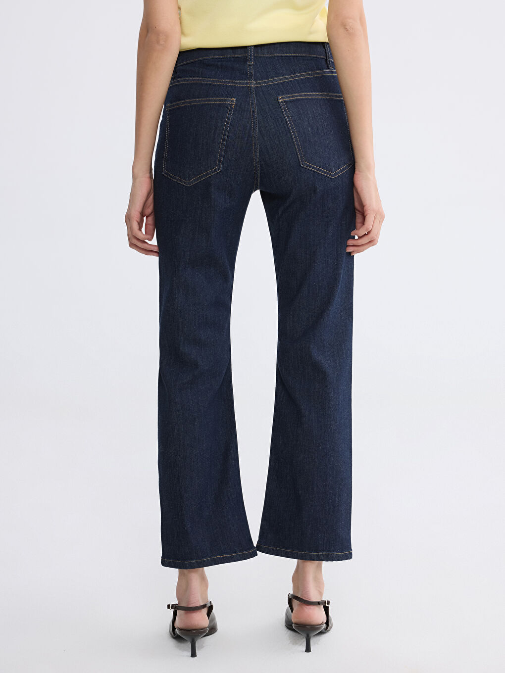 İndigo Flare Kadın Jean Pantolon-3