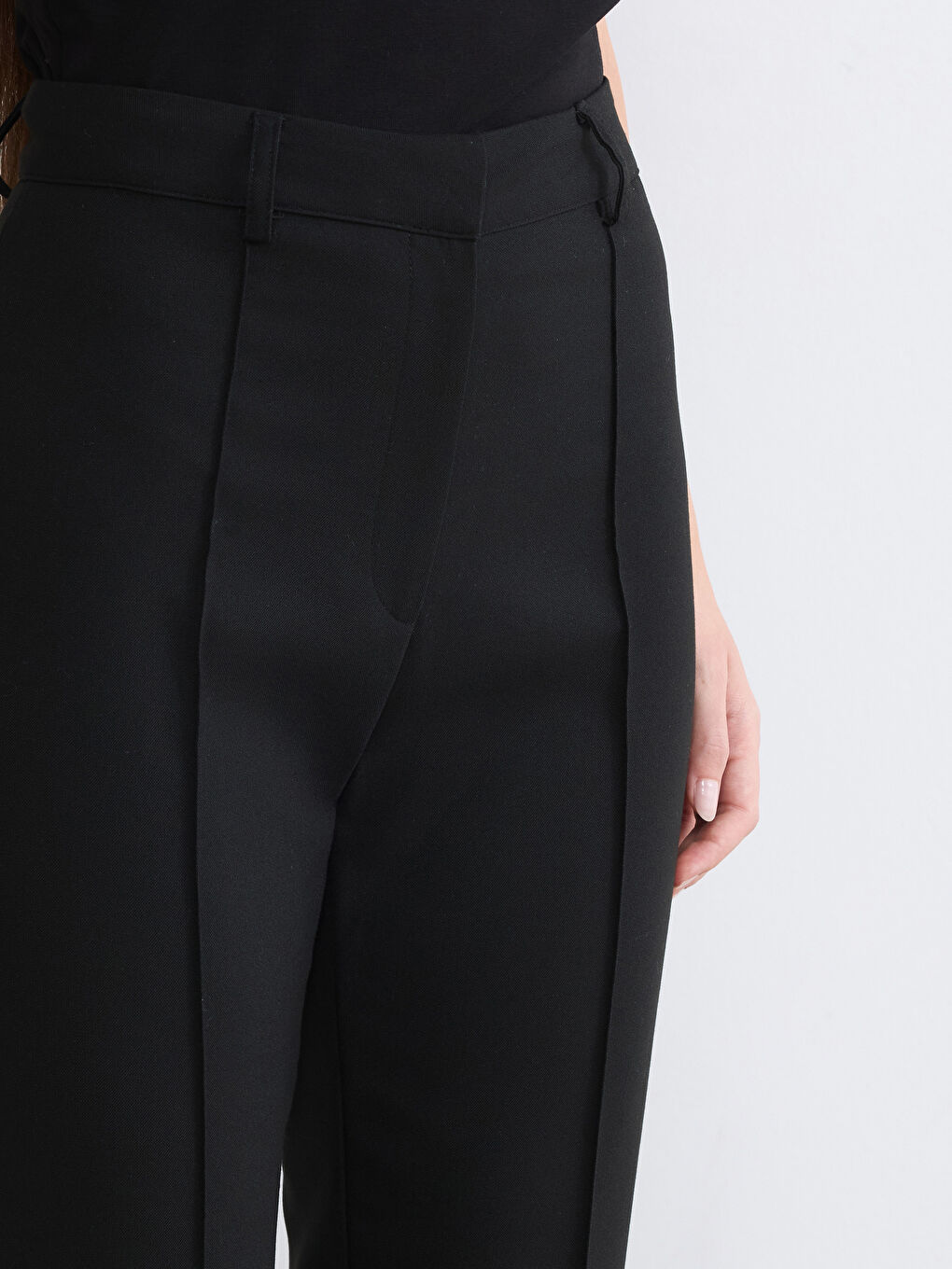 Siyah Petite İspanyol Paça Kadın Pantolon-2