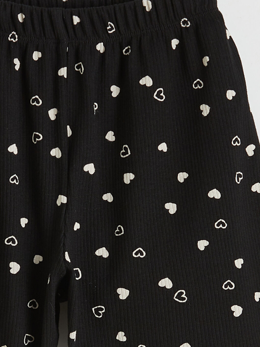 Siyah Bisiklet Yaka Kız Çocuk Şortlu Pijama Takım-6