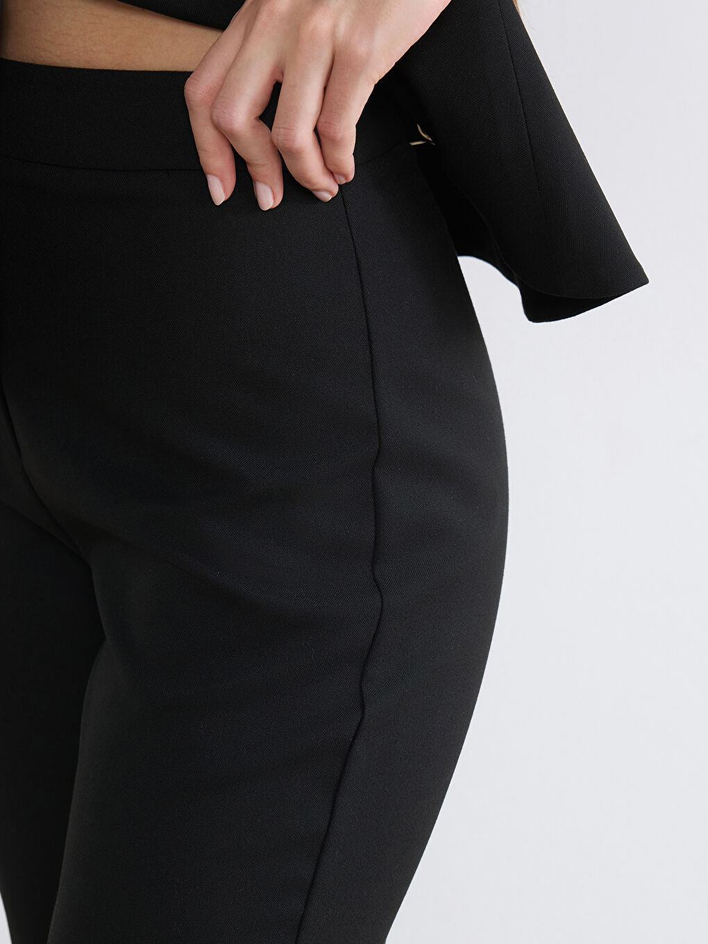 Siyah Petite Normal Bel Kadın Pantolon-2