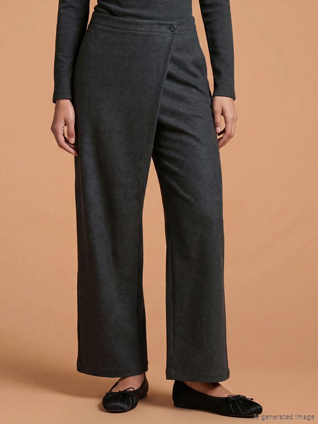 Pantalon Femme à Coupe Croisée-1