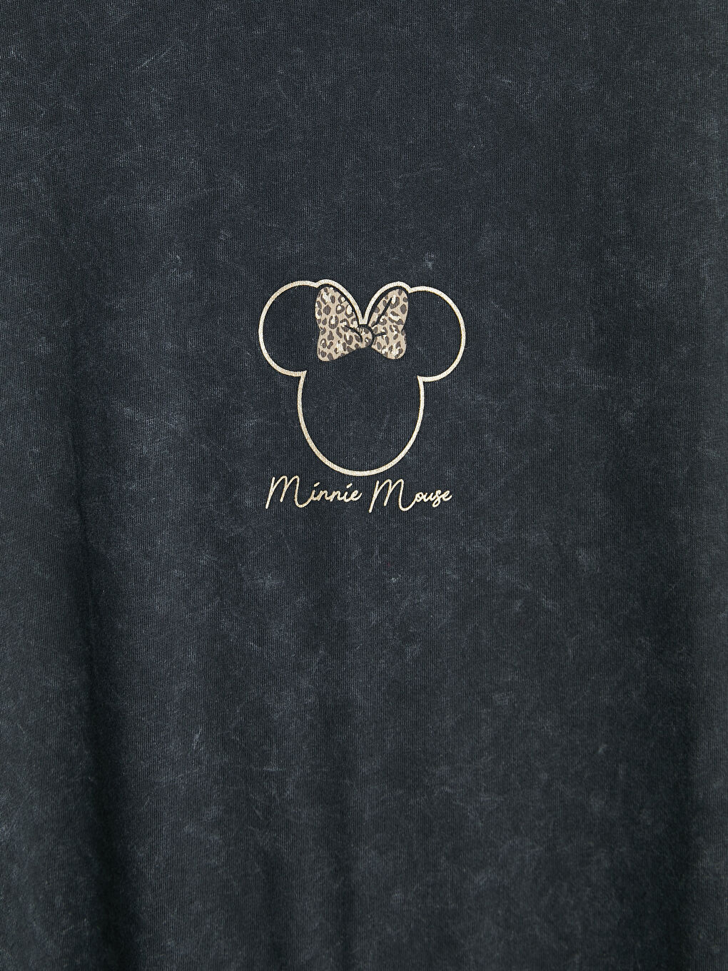 Mavi Minnie Mouse Baskılı Kadın Tişört-5