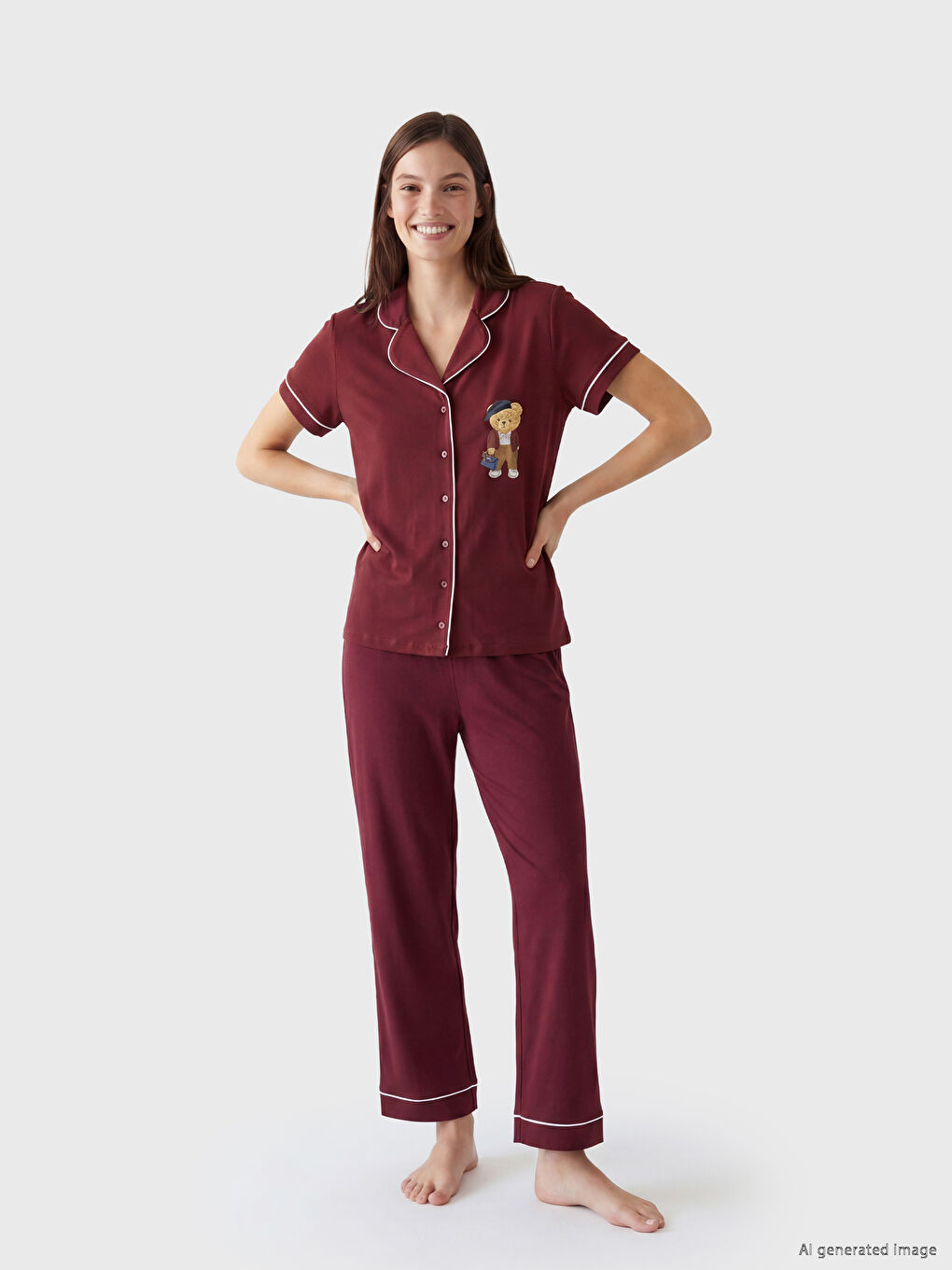 Bear Teddy Printed Women's Pyjamas Set