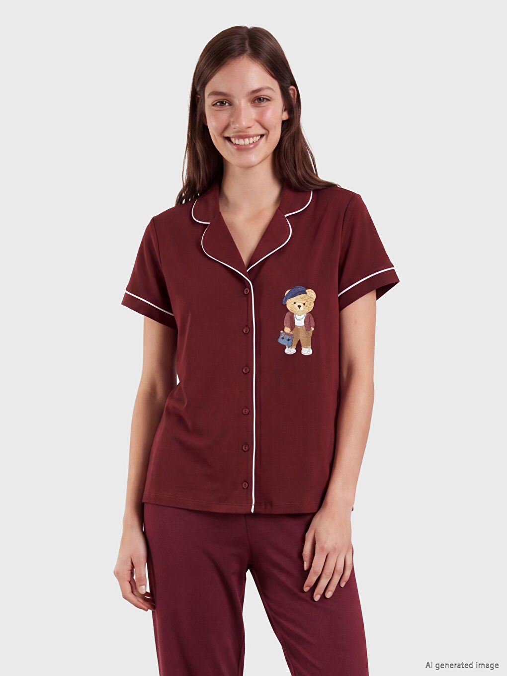 Bear Teddy Printed Women's Pyjamas Set-1