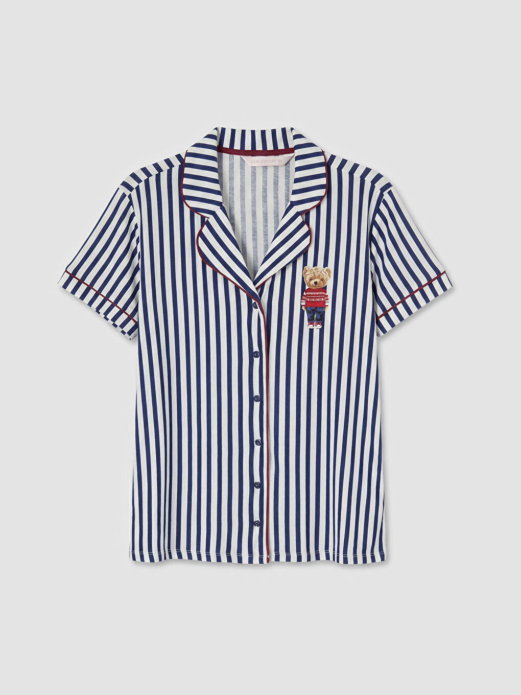 Lacivert Ayı Teddy Baskılı Kadın Pijama Takım-1