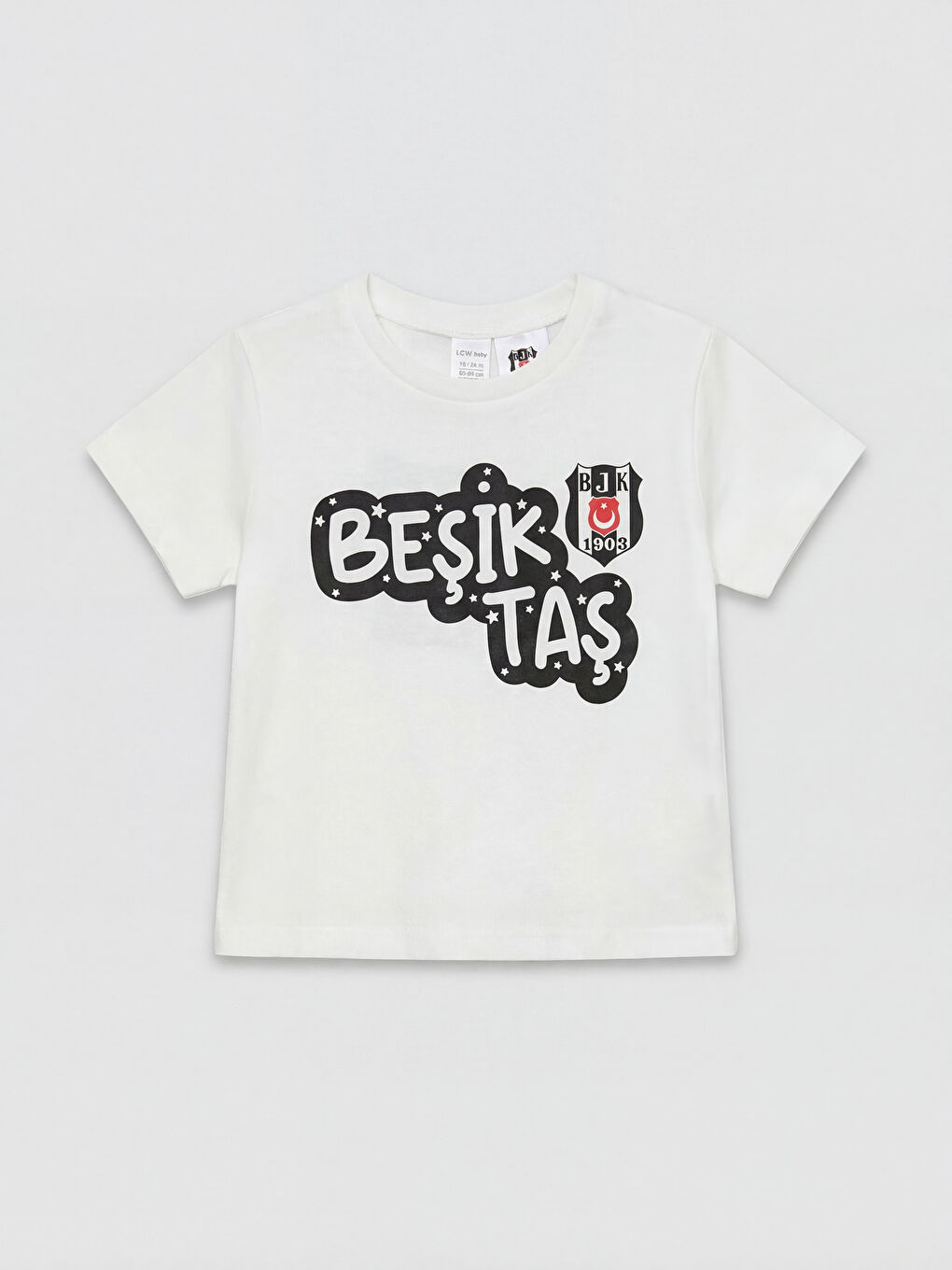 Beyaz Beşiktaş Lisanslı Erkek Bebek Tişört ve Şort Takım-1