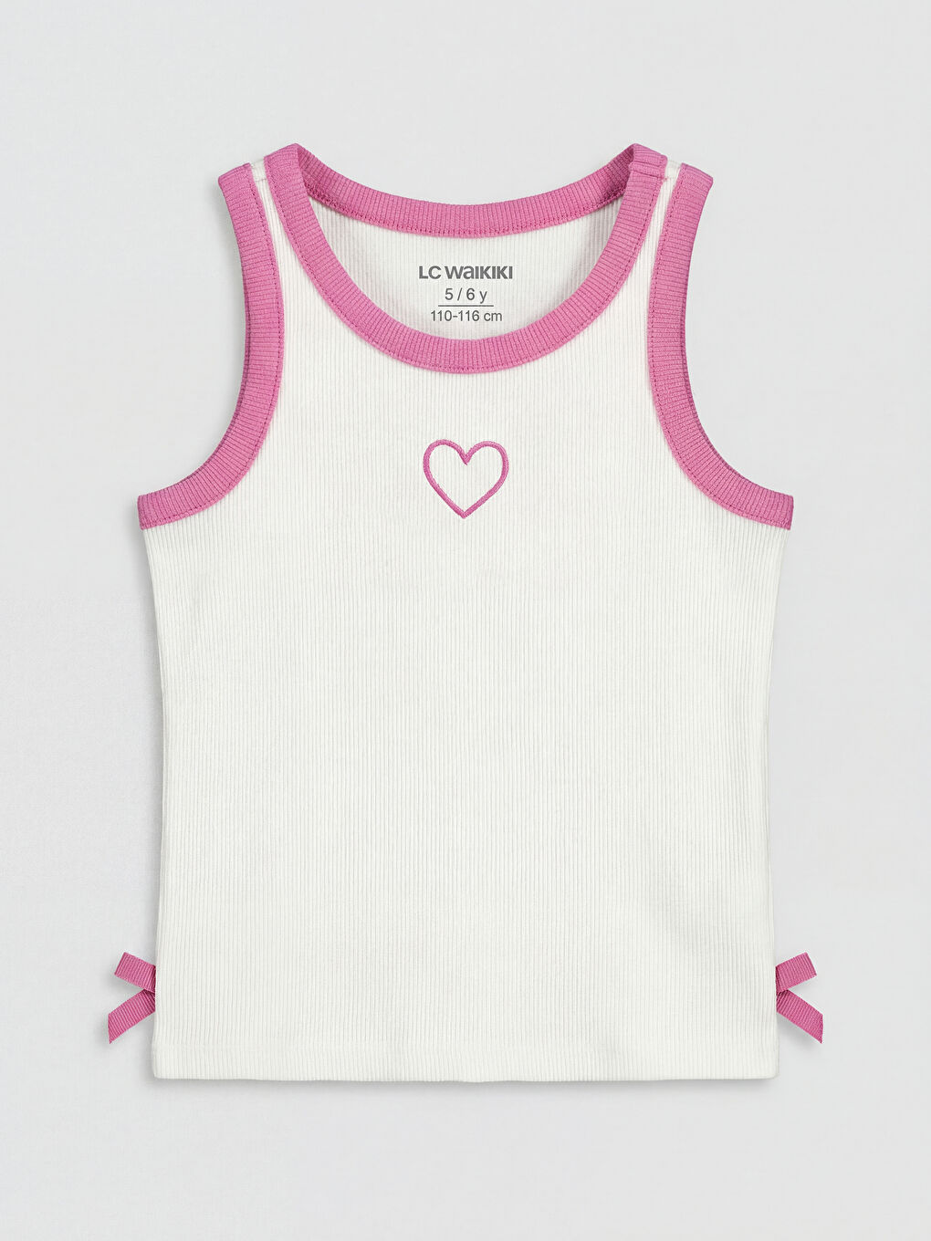 Beyaz Bisiklet Yaka Nakışlı Kız Çocuk Takım-1