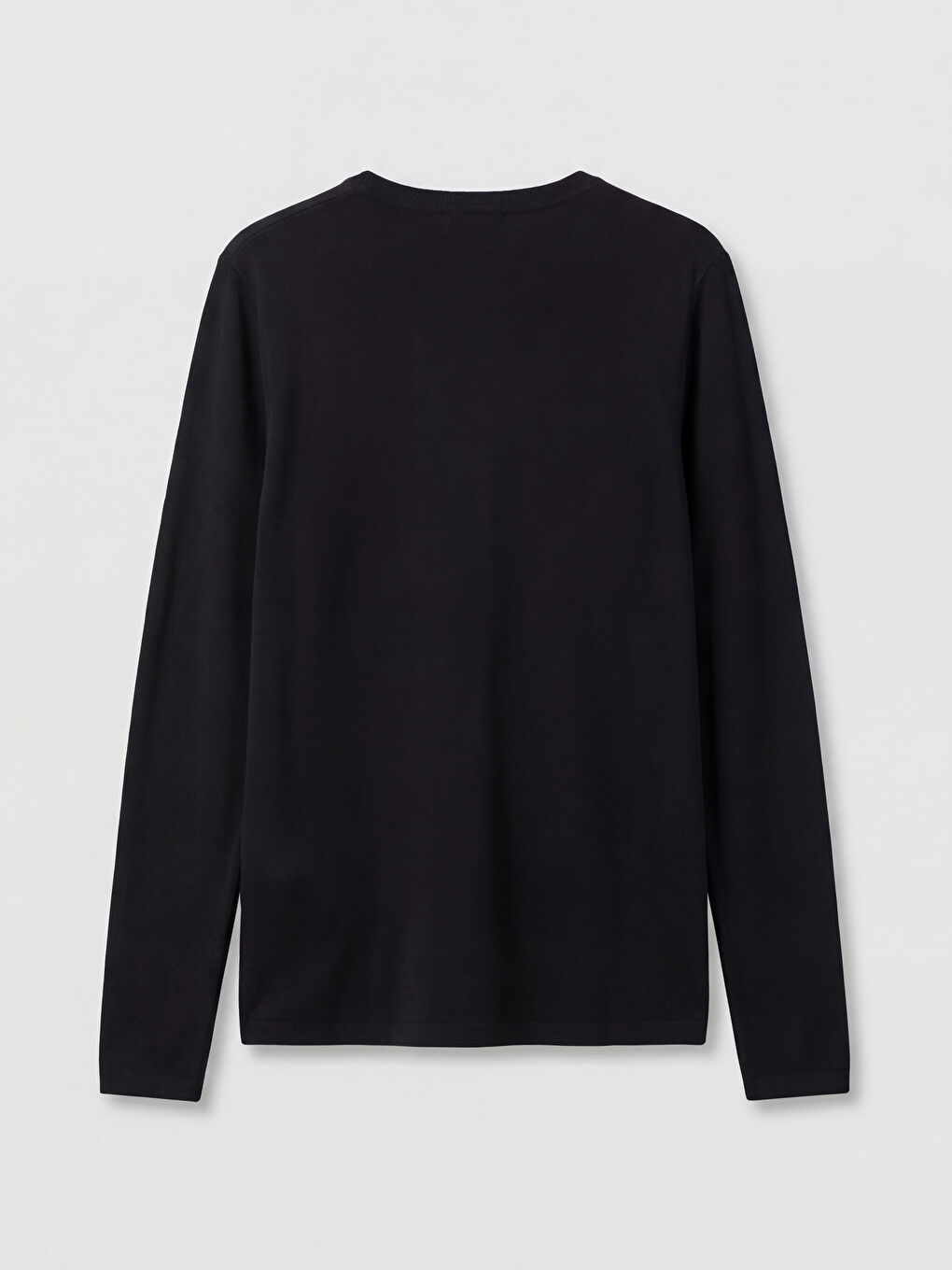 Siyah Bisiklet Yaka Uzun Kollu Bluz-1