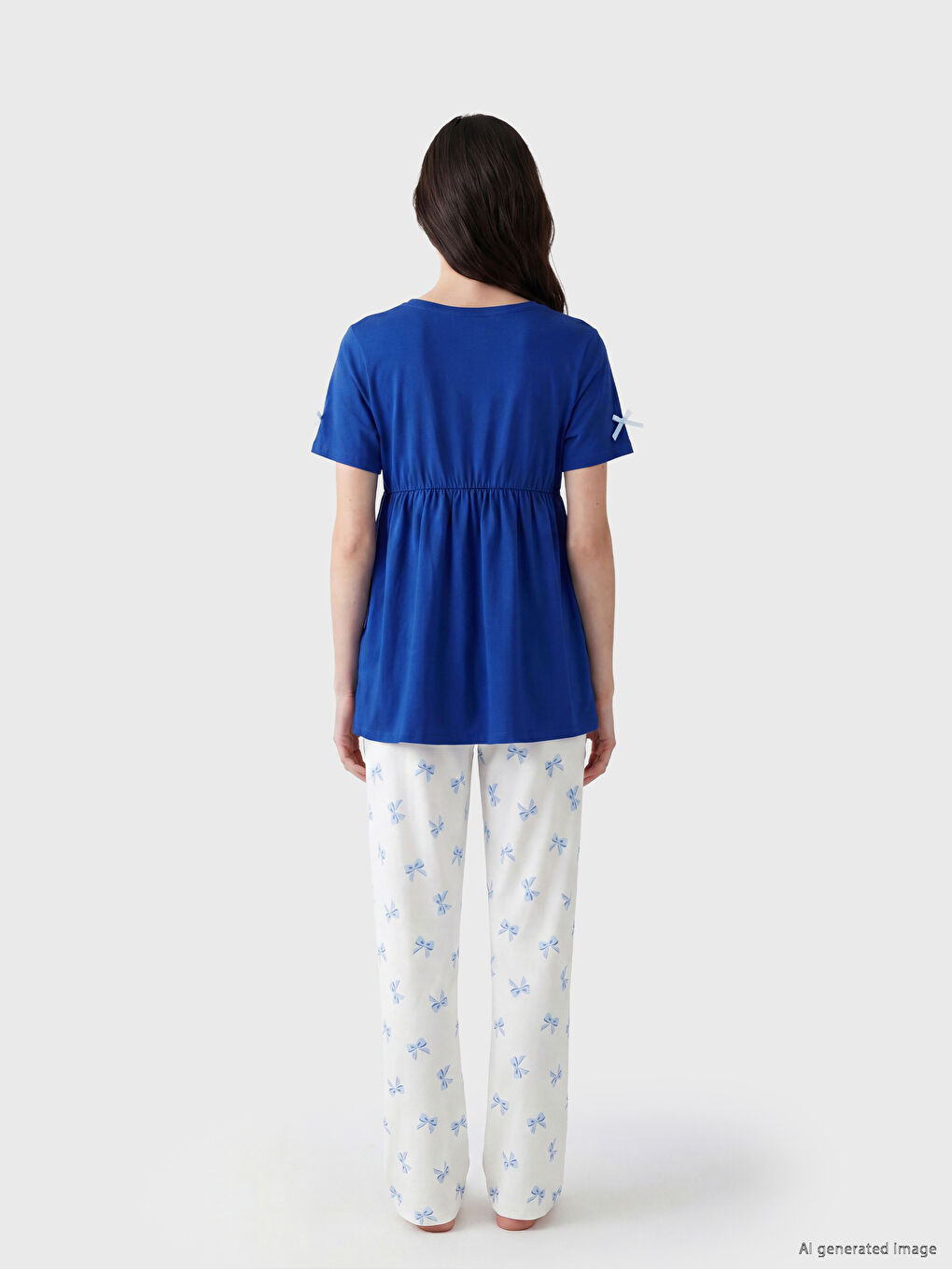 Crew Neck Patterned Women's Pyjamas Set-3