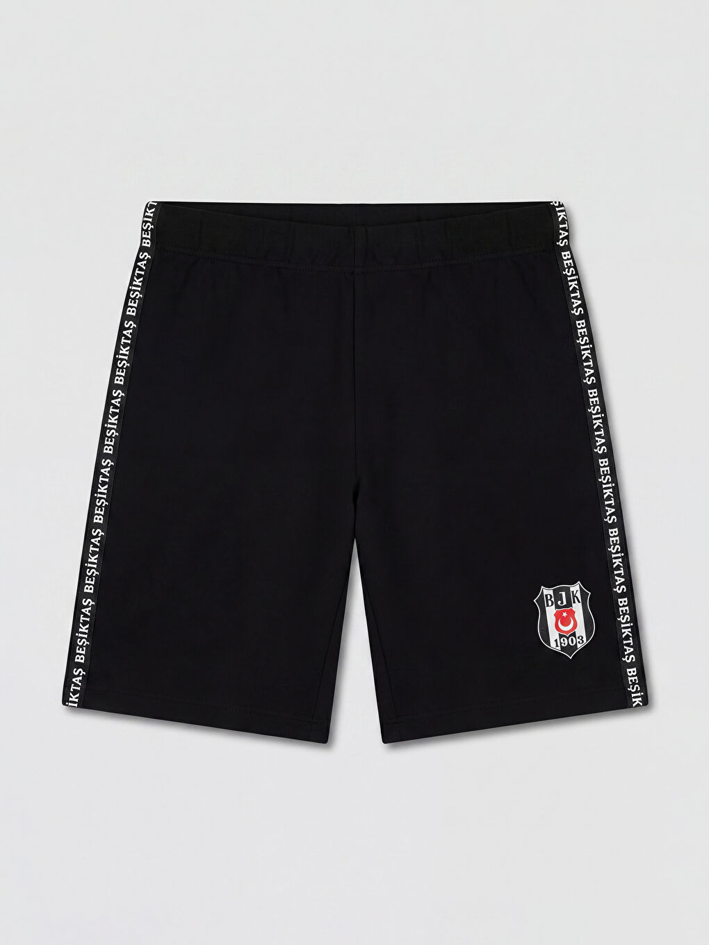 Siyah Beşiktaş Baskılı Erkek Çocuk Şortlu Pijama Takımı-3