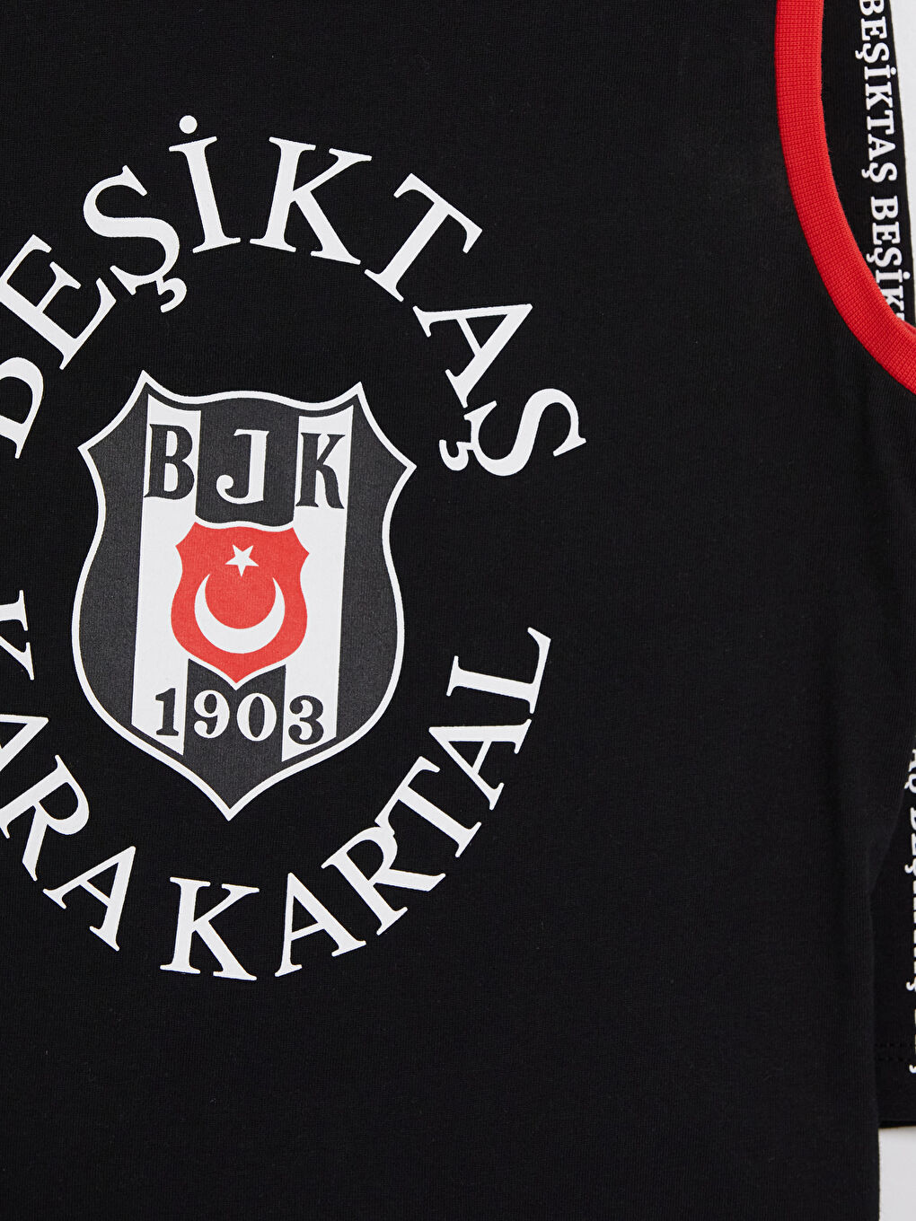 Siyah Beşiktaş Baskılı Erkek Çocuk Şortlu Pijama Takımı-5