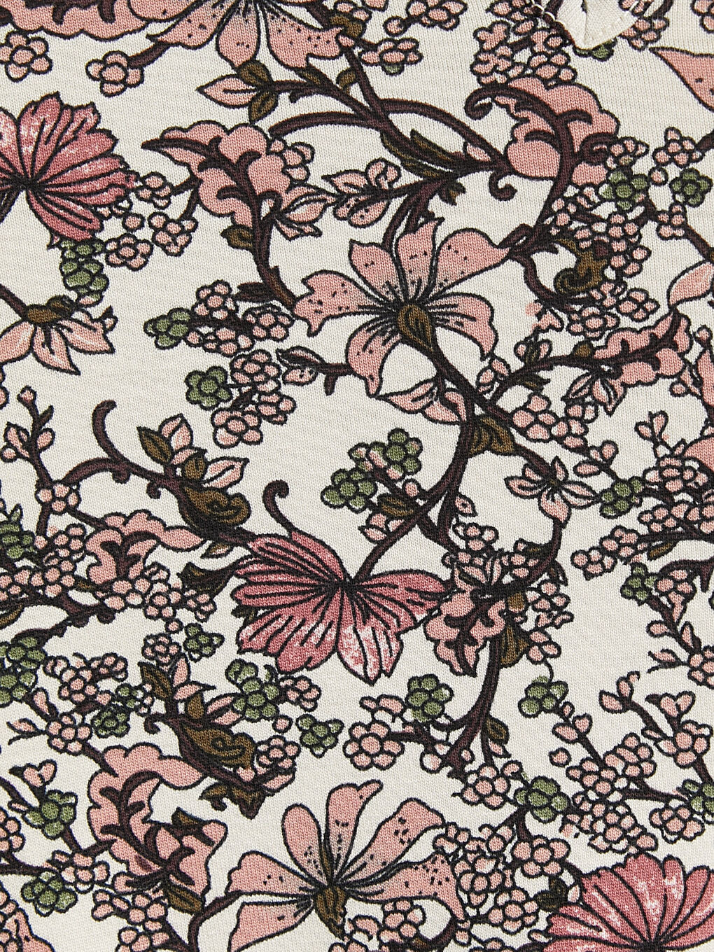 Bej Bisiklet Yaka Desenli Bluz-2